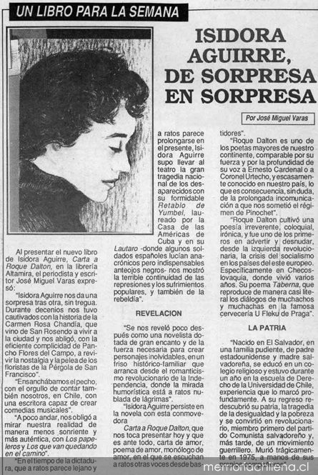 Isidora Aguirre, de sorpresa en sorpresa