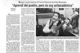 "Aprendí del pueblo, pero no soy antiacadémica"