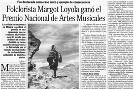 Folclorista Margot Loyola ganó el Premio Nacional de Artes Musicales