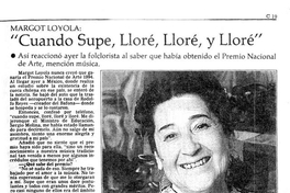 "Cuando supe, lloré, lloré, y lloré"