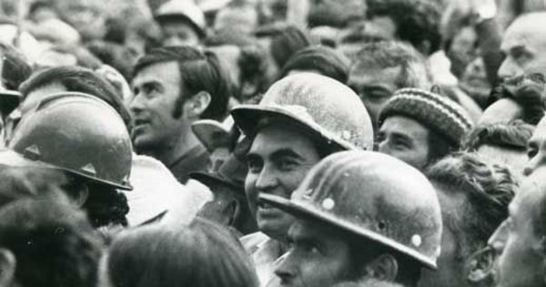 "La batalla de Chile" (1973-1979): obreros en una manifestación