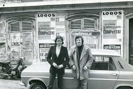 Patricio Guzmán y el cineasta chileno Gastón Ancelovici en la calle Champollion, París, 1976