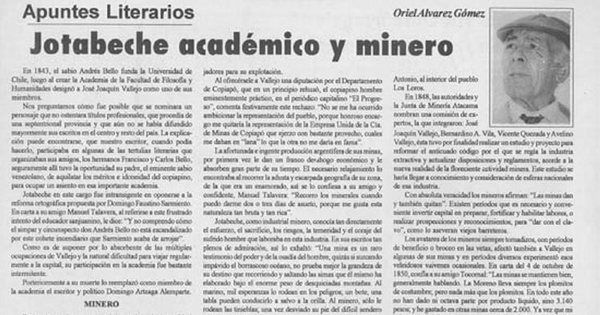 Jotabeche, académico y minero