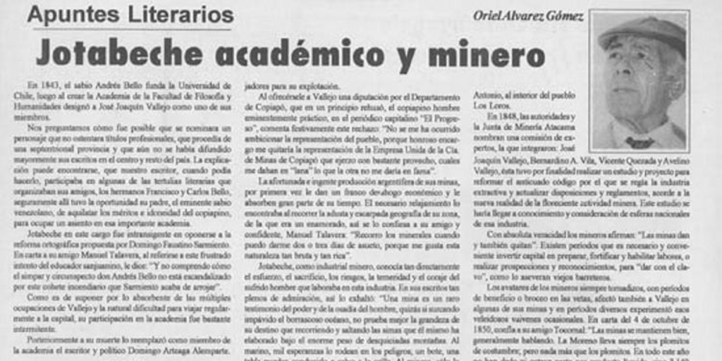 Jotabeche, académico y minero