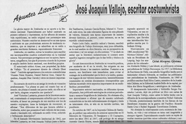 José Joaquín Vallejo, escritor costumbrista