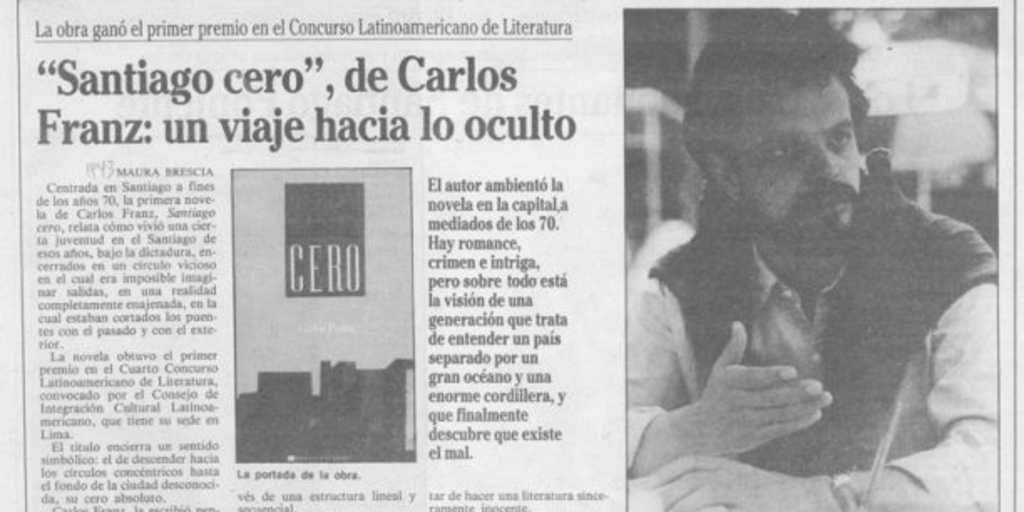 "Santiago cero", de Carlos Franz, un viaje hacia lo oculto