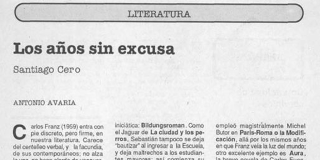 Los años sin excusa : Santiago cero
