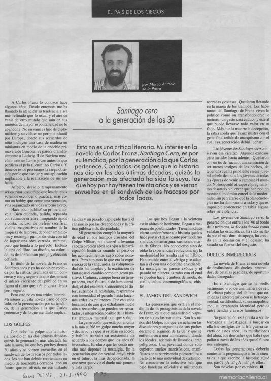 Santiago cero o la generación de los 30