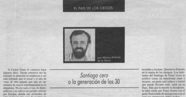 Santiago cero o la generación de los 30