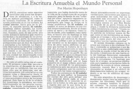 La escritura amuebla el mundo personal