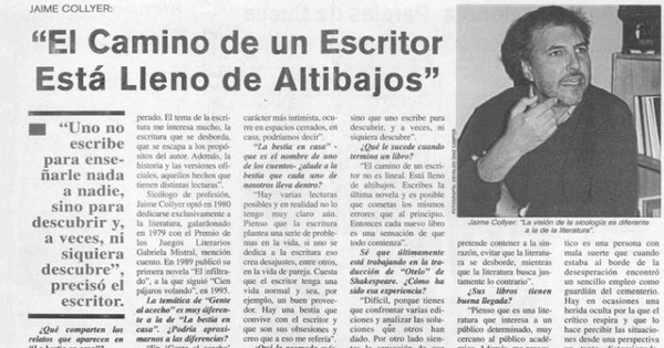 El camino de un escritor está lleno de altibajos