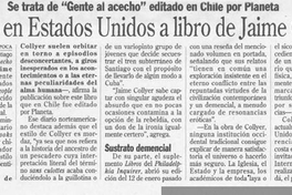 Elogian en Estados Unidos a libro de Jaime Collyer