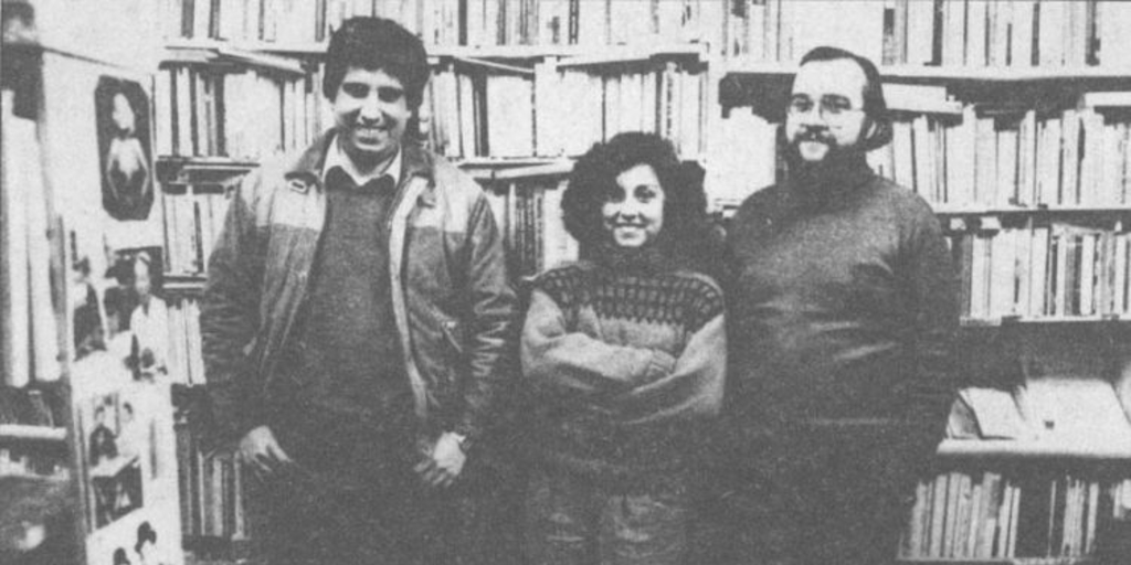 Diego Muñoz, Sonia González y Ramón Díaz Eterovic, 1987