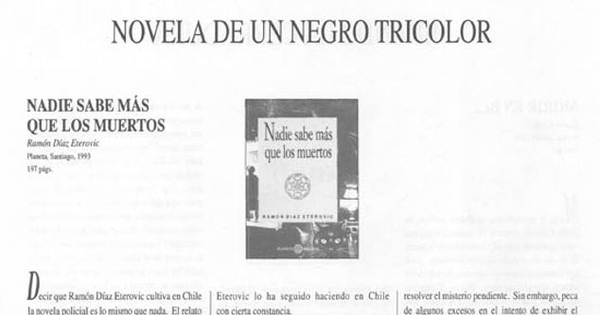 Novela de un negro tricolor