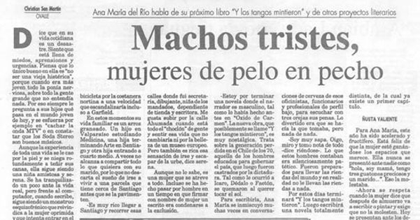 Machos tristes, mujeres de pelo en pecho