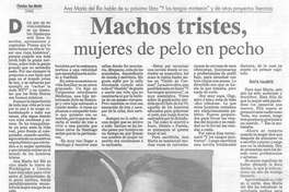 Machos tristes, mujeres de pelo en pecho