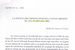 La escena del desencanto en a Tango abierto de Ana María del Río