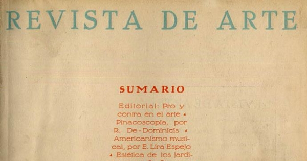 Revista de arte : n° 7, 1935 - n° 12, 1936