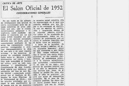 El Salón oficial de 1952 : consideraciones generales