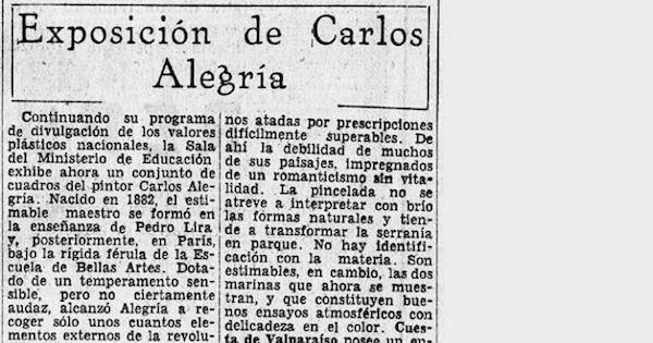 Exposición de Carlos Alegría