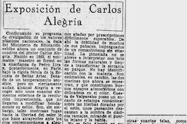 Exposición de Carlos Alegría