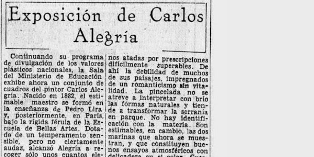 Exposición de Carlos Alegría