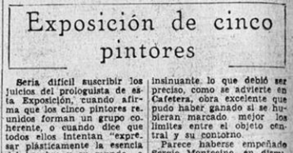 Exposición de cinco pintores