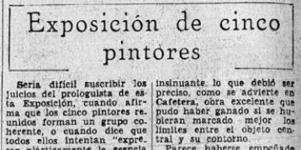 Exposición de cinco pintores