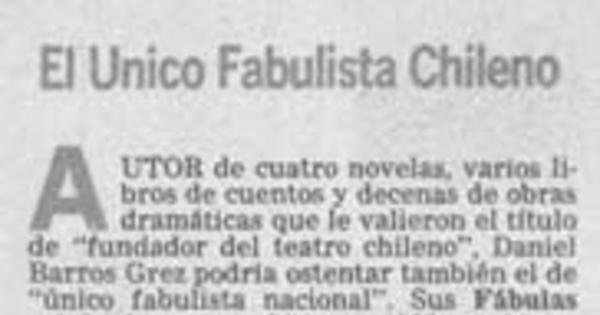 El único fabulista chileno