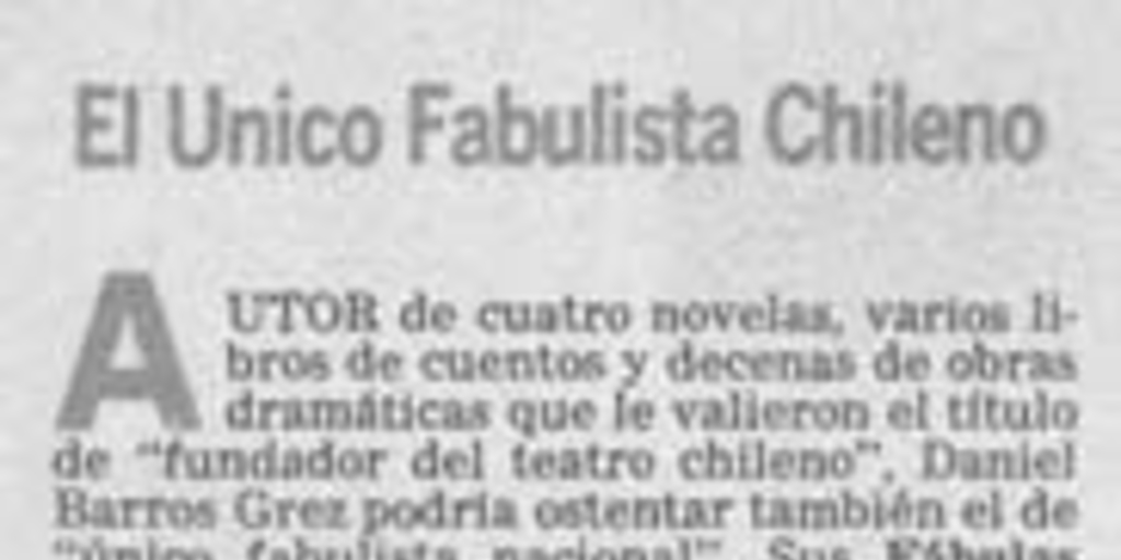El único fabulista chileno