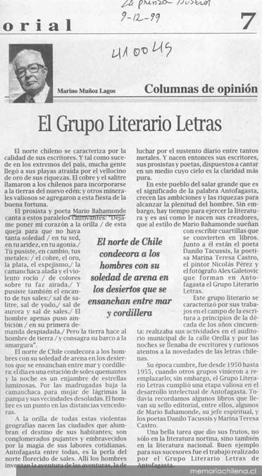 El grupo literario Letras