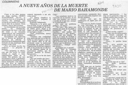 A nueve años de la muerte de Mario Bahamonde