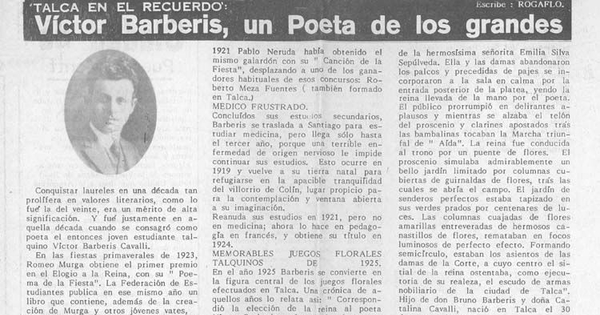 Víctor Barberis, un poeta de los grandes