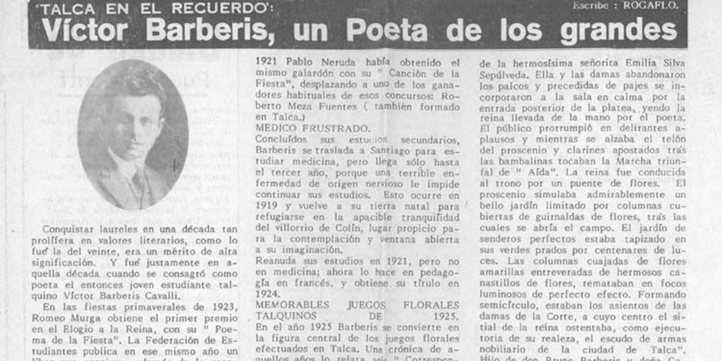 Víctor Barberis, un poeta de los grandes