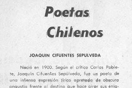Poetas chilenos : Joaquín Cifuentes Sepúlveda