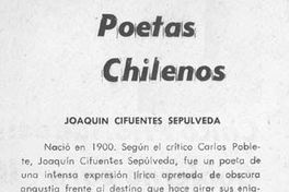 Poetas chilenos : Joaquín Cifuentes Sepúlveda