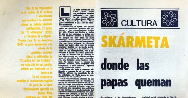 Skármeta : donde las papas queman