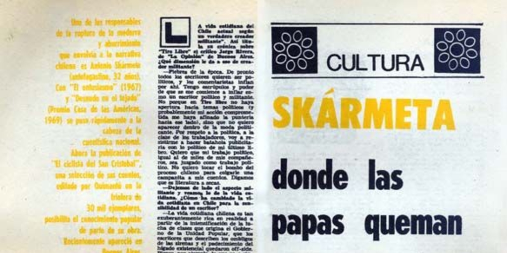 Skármeta : donde las papas queman