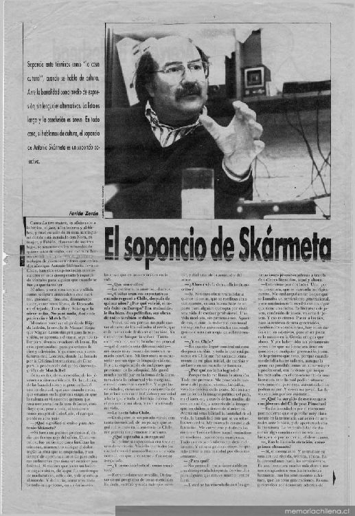 El soponcio de Skármeta