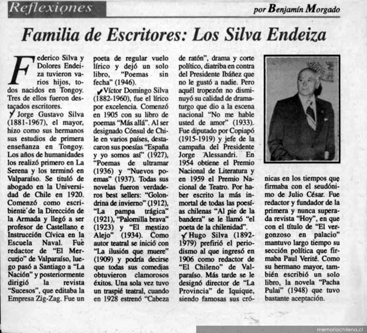 Familia de escritores, los Silva Endeiza