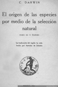 El origen de las especies por medio de la selección natural: tomo III