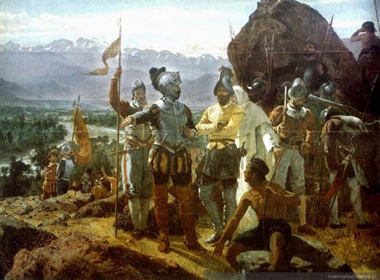 La fundación de Santiago por Pedro de Valdivia, 1889