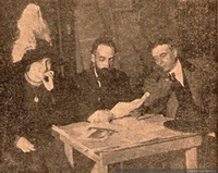 Manuel Magallanes Moure leyendo su drama La Batalla