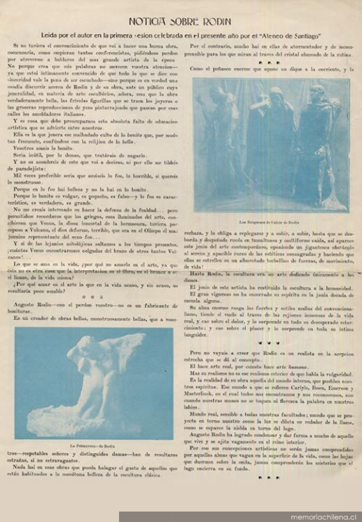 Noticia sobre Rodin