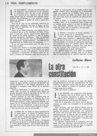 La otra constitución : la vida, simplemente