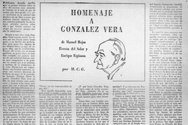 Homenaje a González Vera de Manuel Rojas, Hernán del Solar y Enrique Espinoza