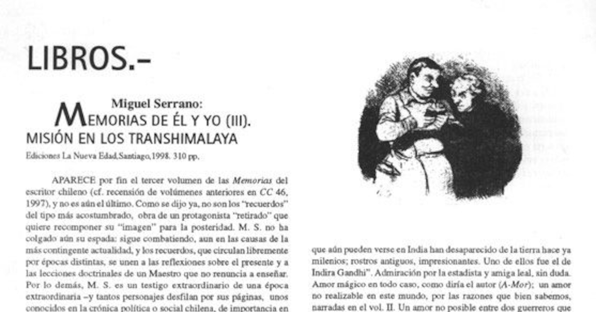 Miguel Serrano : Memorias de él y yo, v. 3 : Misión en los Transhimalaya