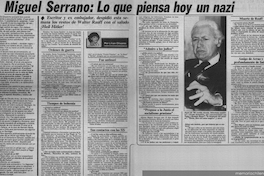 Miguel Serrano : lo que piensa hoy un nazi