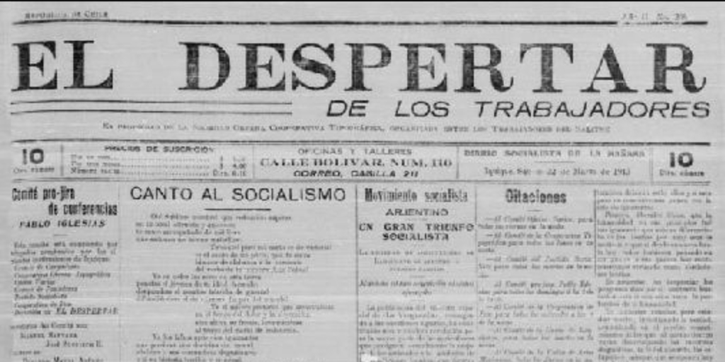 El Despertar de los Trabajadores : n° 1, 10 de enero de 1912 y n° 206, 22 de marzo de 1913