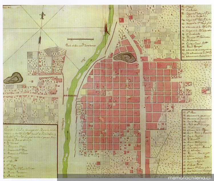 Plano de la ciudad de Santiago del Reino de Chile, 1809